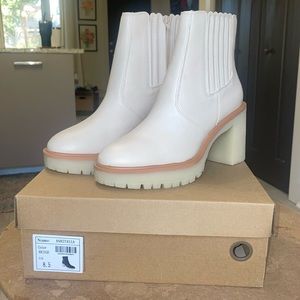NWT Cream Lug Sole Boots